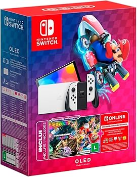 Nintendo, Console + Game, White OLED Switch, Mario Kart 8 Deluxe