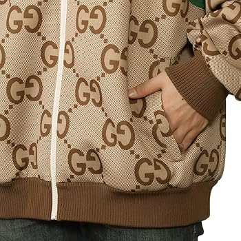 Amazon | [グッチ] ブルゾン メンズ ジップアップ ジャンボGG柄 フード