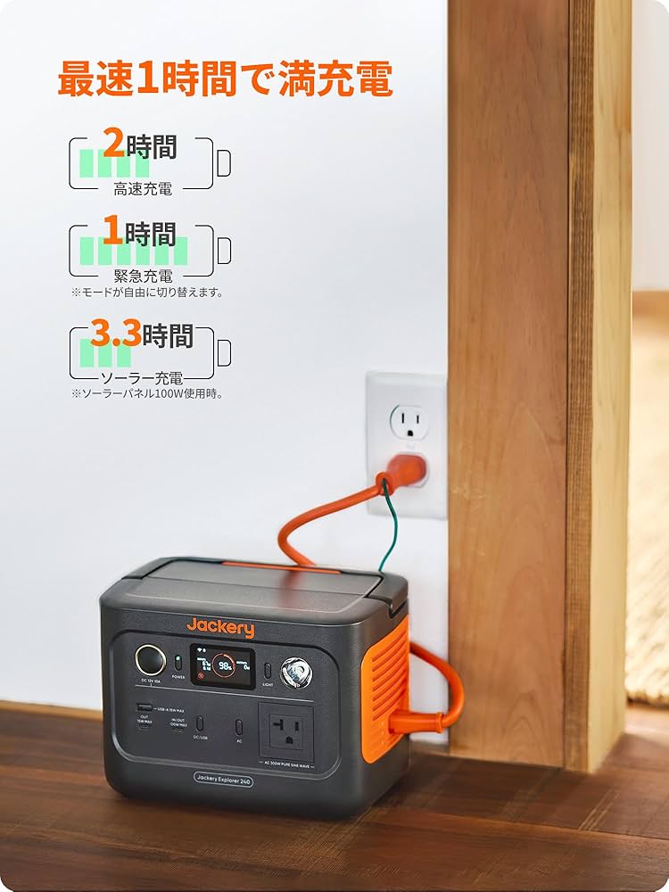 Amazon.co.jp: Jackery Solar Generator 240 New 256Wh ポータブル電源