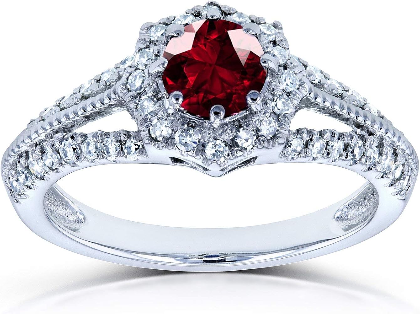 Amazon | ヴィンテージガーネット&ダイヤモンド婚約リング7 / 8