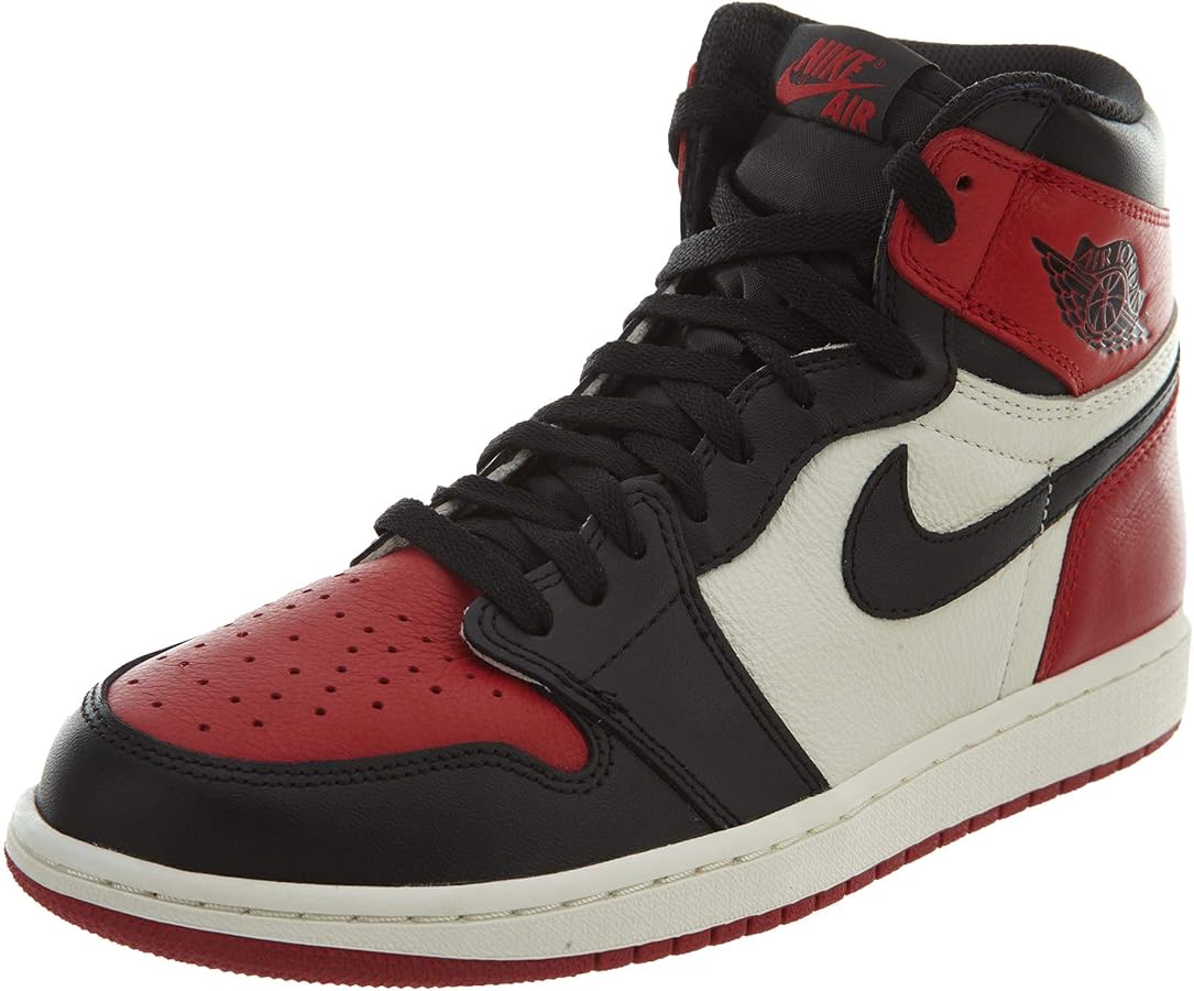 Amazon.com: Jordan Mens Jordan 1 Retro High 555088 610 Bred Toe