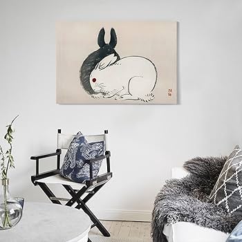 Amazon.co.jp: 画家 幸野楳嶺 世界の名画 うさぎ ポスター ウォール