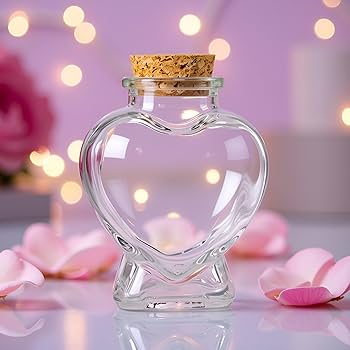 Amazon.co.jp: PurYupearl ミニガラスボトル ハート型ウィッシュボトル