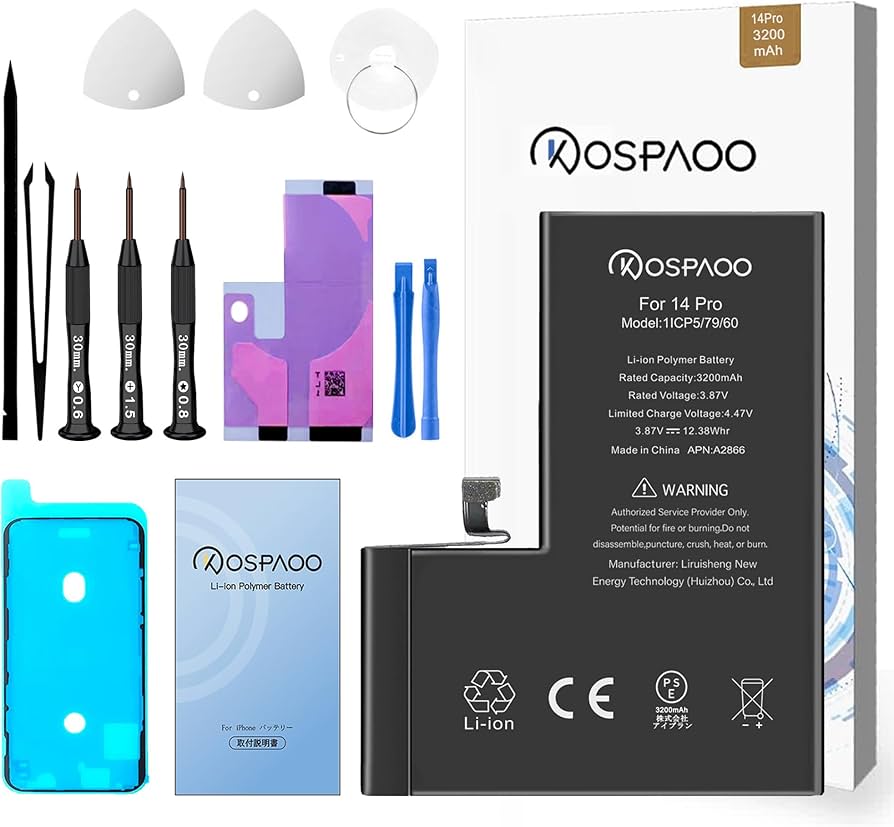 Amazon | KOSPAOO for iPhone 14Pro バッテリー 交換 大容量3400mAh