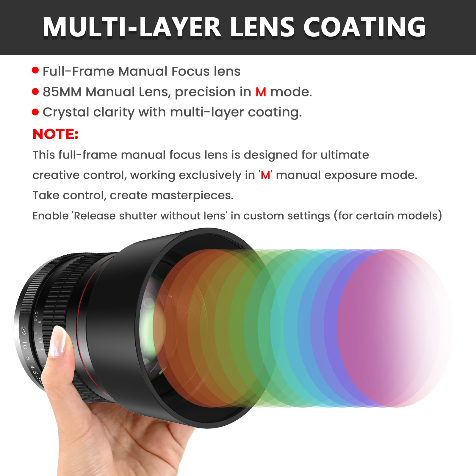 Amazon.co.jp: Lightdow for Sony 85mm F1.8 固定レンズ中望遠レンズ単