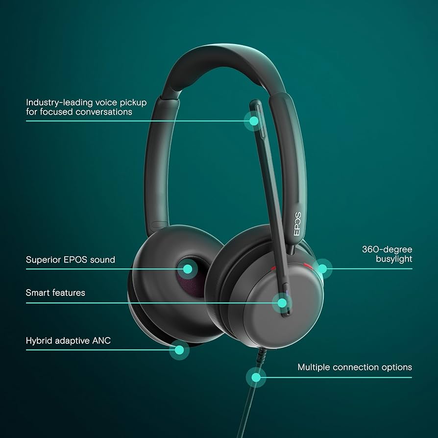 Amazon.com: EPOS Impact 860T ANC Dual-Sided Wired Headset with