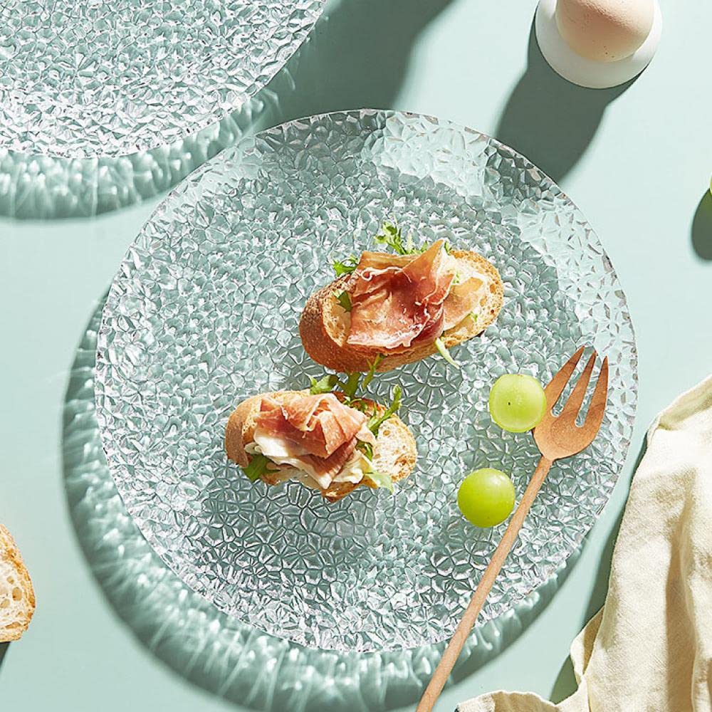 Amazon.com | Sizikato Clear Glass Snack Plate, 9.5-Inch Dessert