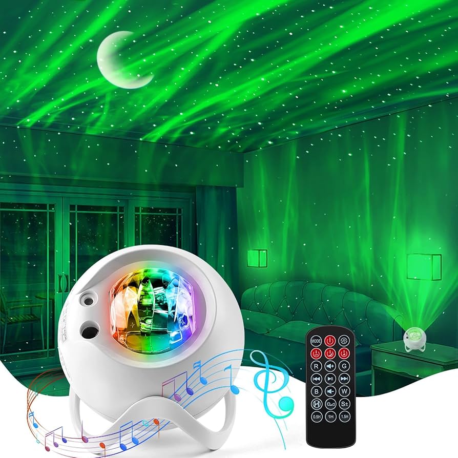 Aurora Northern Lights Projector: 60+ Light Effects White Noise