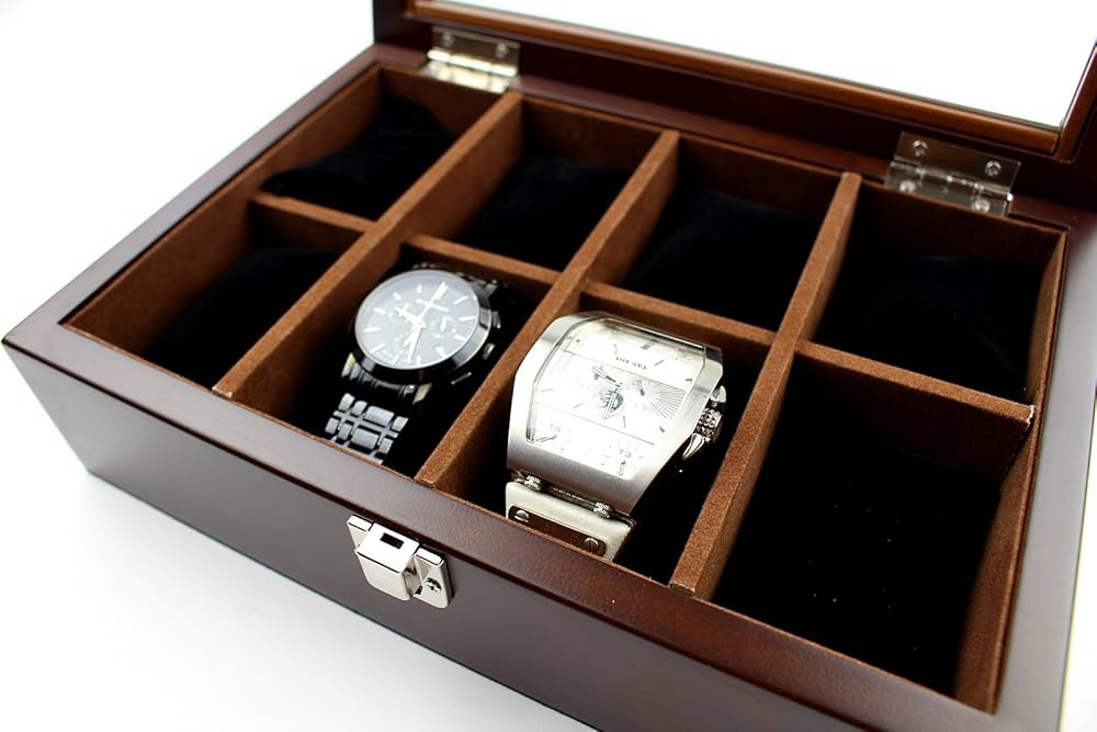 Amazon.co.jp: 高級 木製 腕時計 収納 ボックス 8本用 コレクション