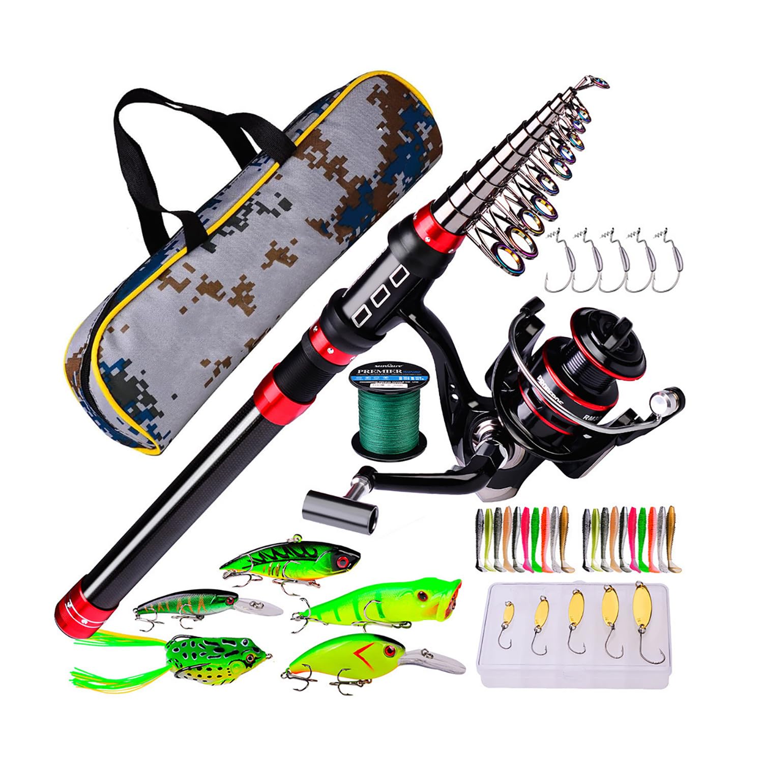 Amazon | 釣りセット 釣り竿セット 初心者 ロッド リールセット り餌