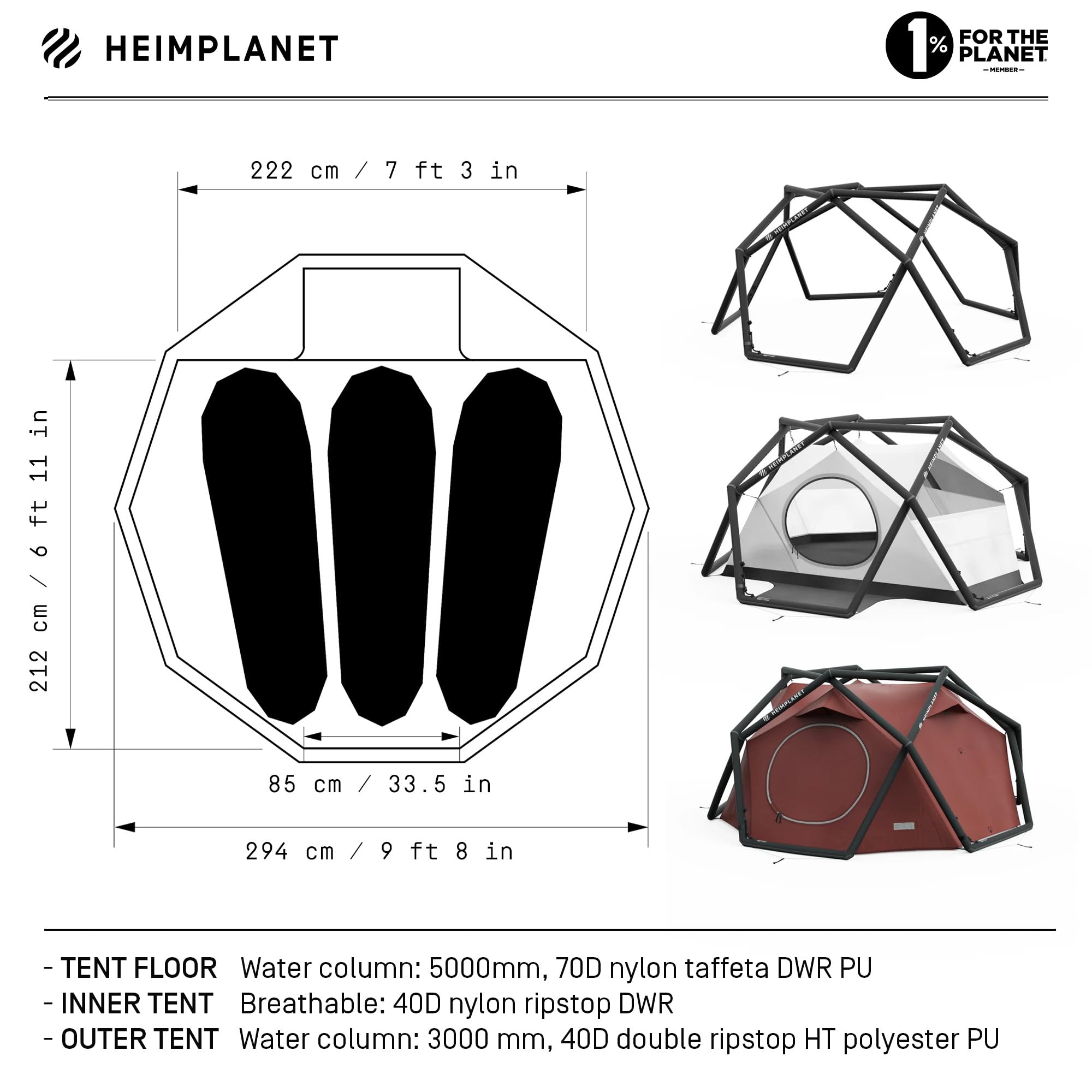 Amazon.co.jp: HEIMPLANET オリジナル | 2022 The CAVE XL 3人用テント