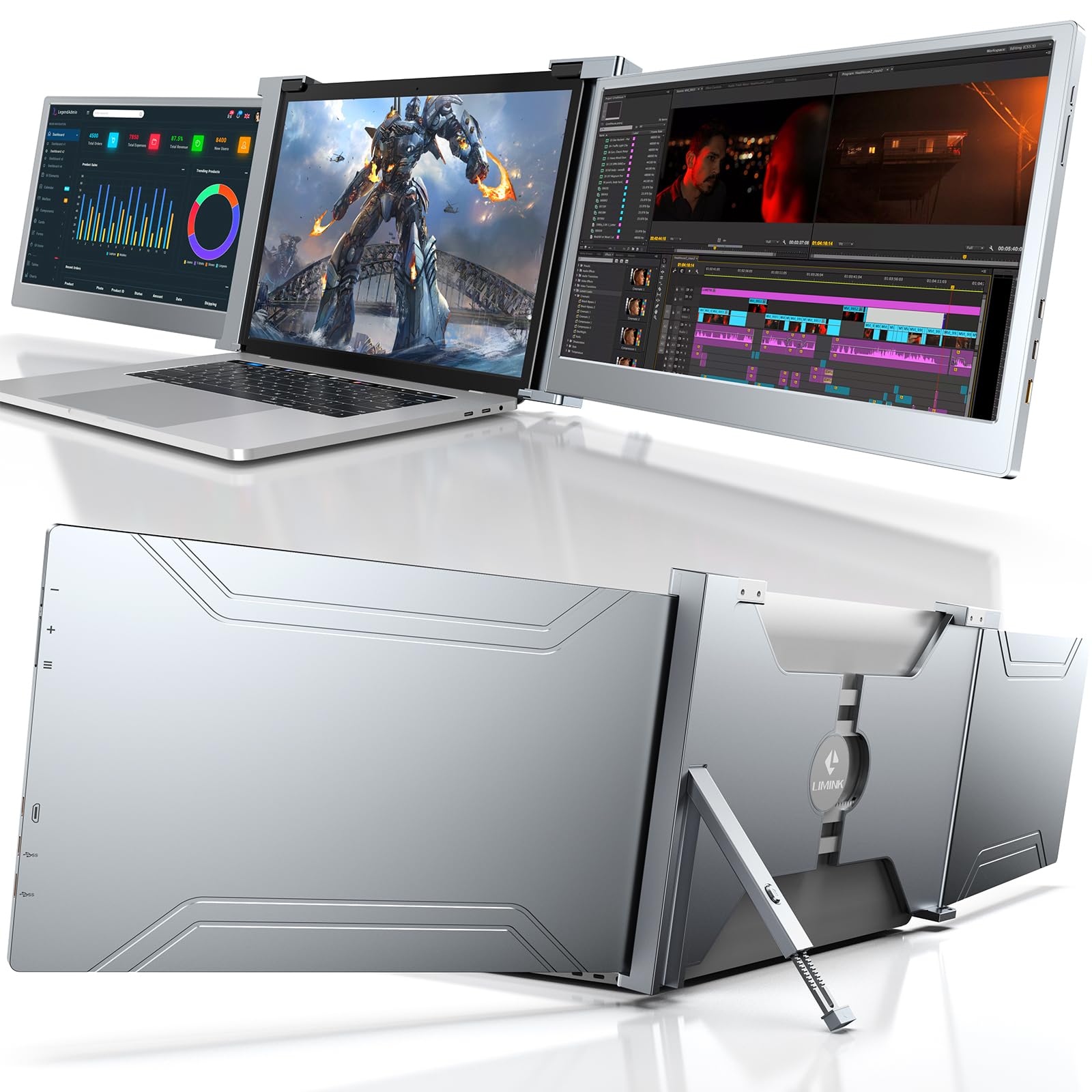 Amazon.co.jp: LIMINK S19 14インチ トリプルポータブルモニター