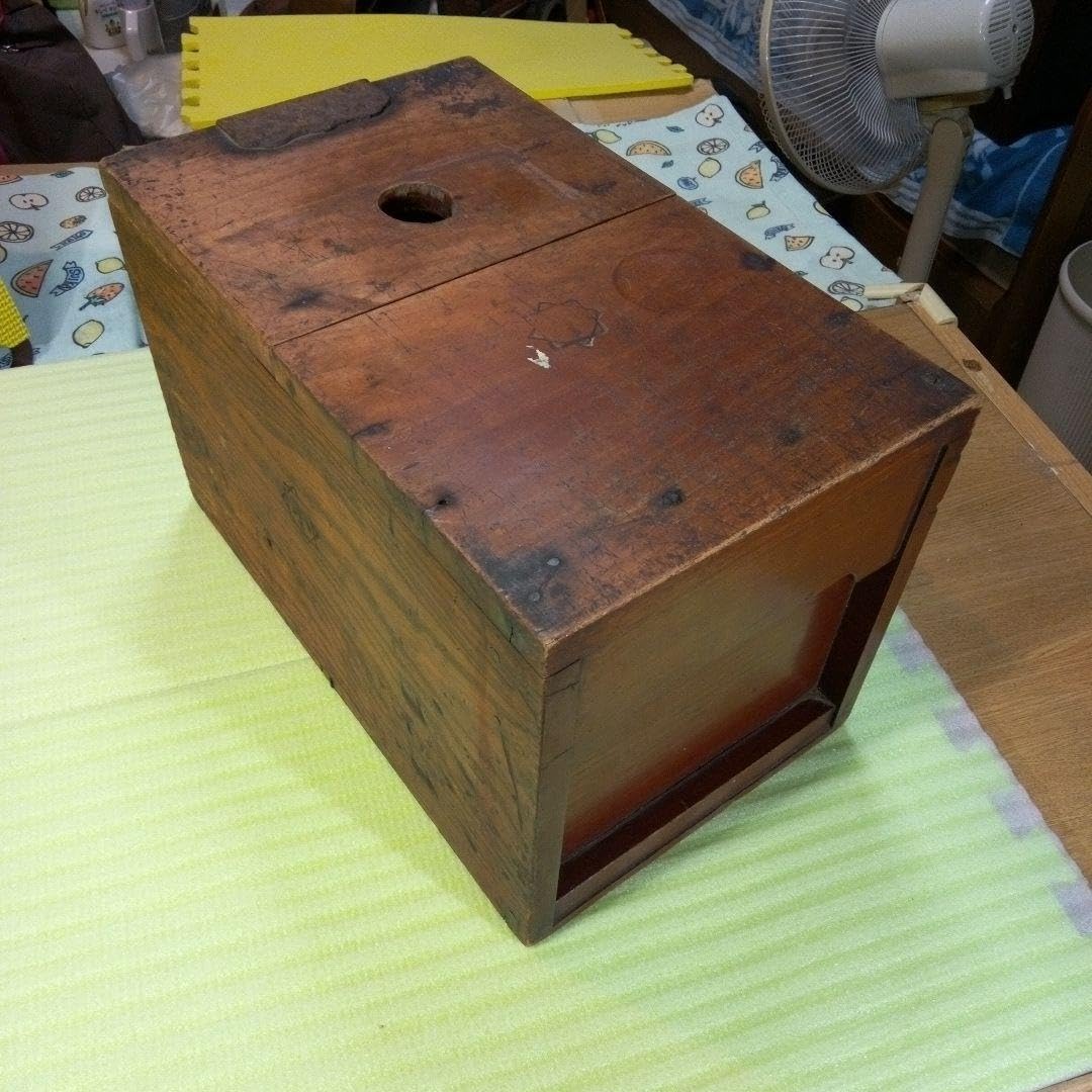 Amazon.co.jp: 銭箱 木製 収納箱 アンティーク レトロ 古民具 賽銭箱