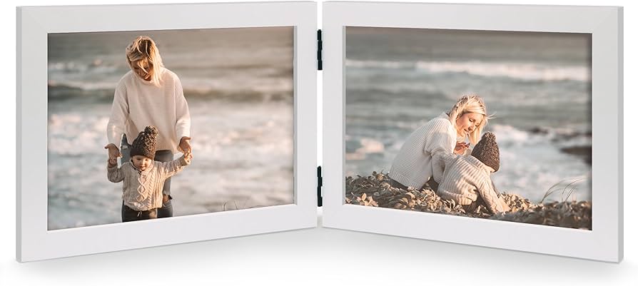 Amazon.com - JD Concept Double 5x7 Horizontal Combo, White Wood