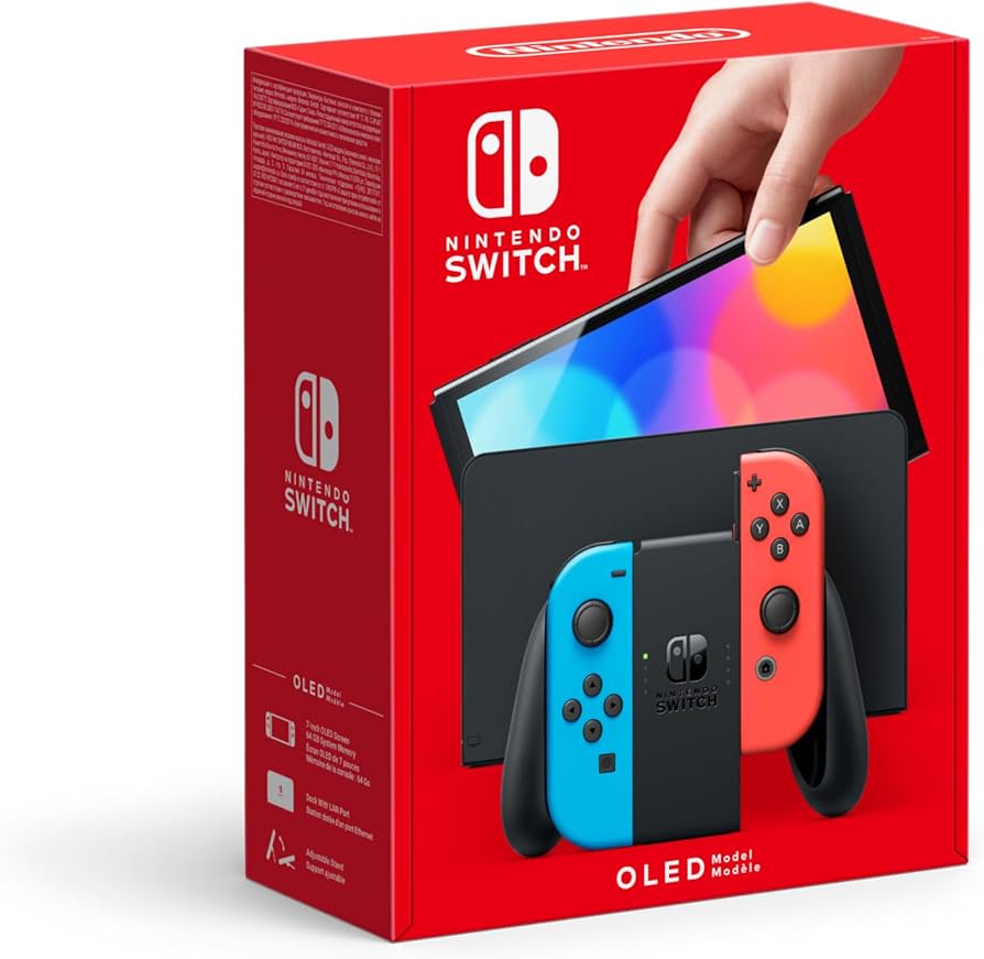 Nintendo Switch (OLED Model) - Neon Blue/Neon Red : Amazon.co.uk