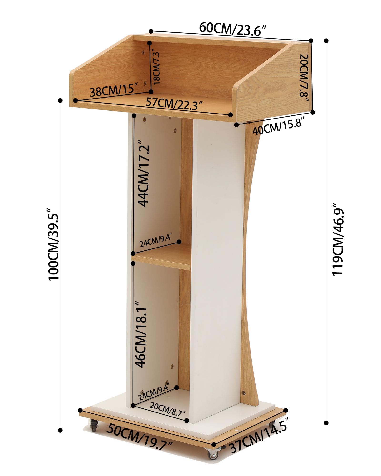 Amazon | 演台 演説台 司会台 キャスター付き、教会/教室用モバイル