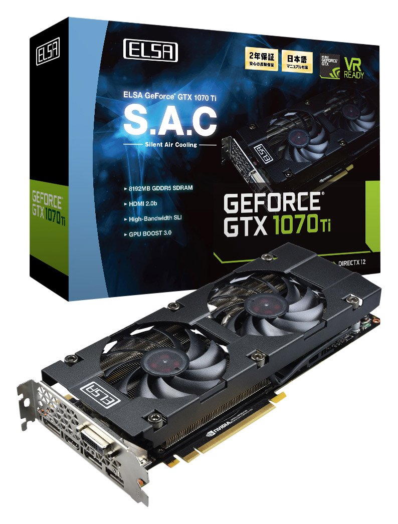 Amazon | ELSA GeForce GTX 1070 Ti 8GB S.A.C グラフィックスボード