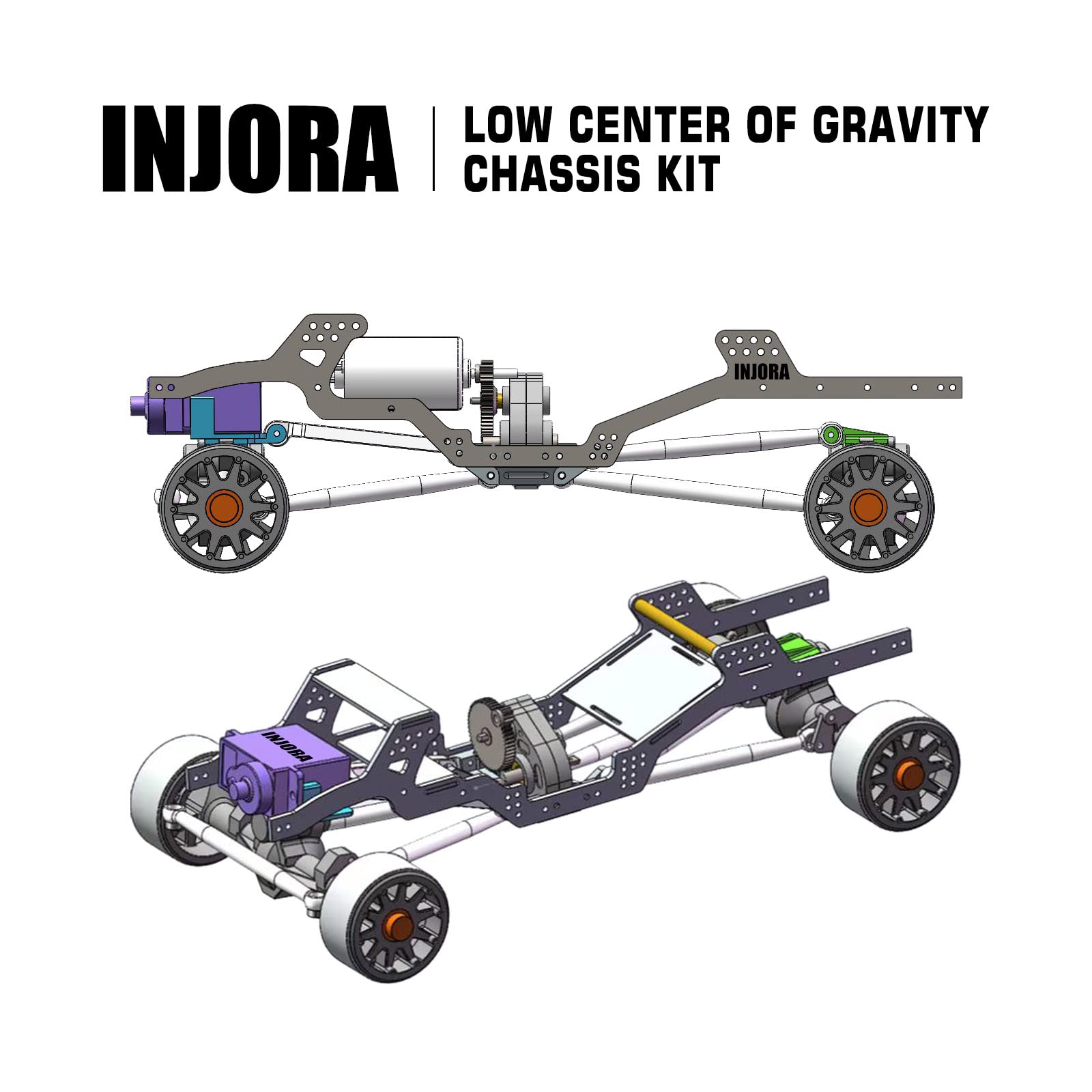 Amazon | INJORA RCシャーシキット カーボンファイバー低重心フレーム