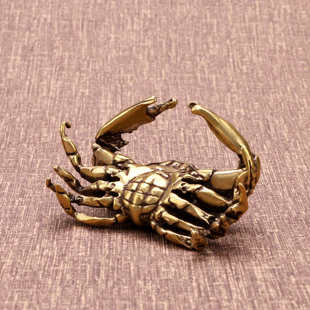 Amazon.co.jp: 蟹の置物 真鍮製 カニ 置物 リアル カニ オブジェ 装飾