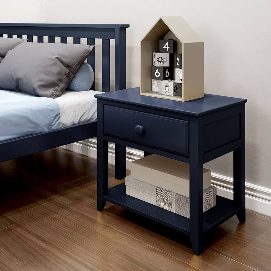 Amazon.com: Max & Lily Nightstand with Drawer and Shelf, Blue
