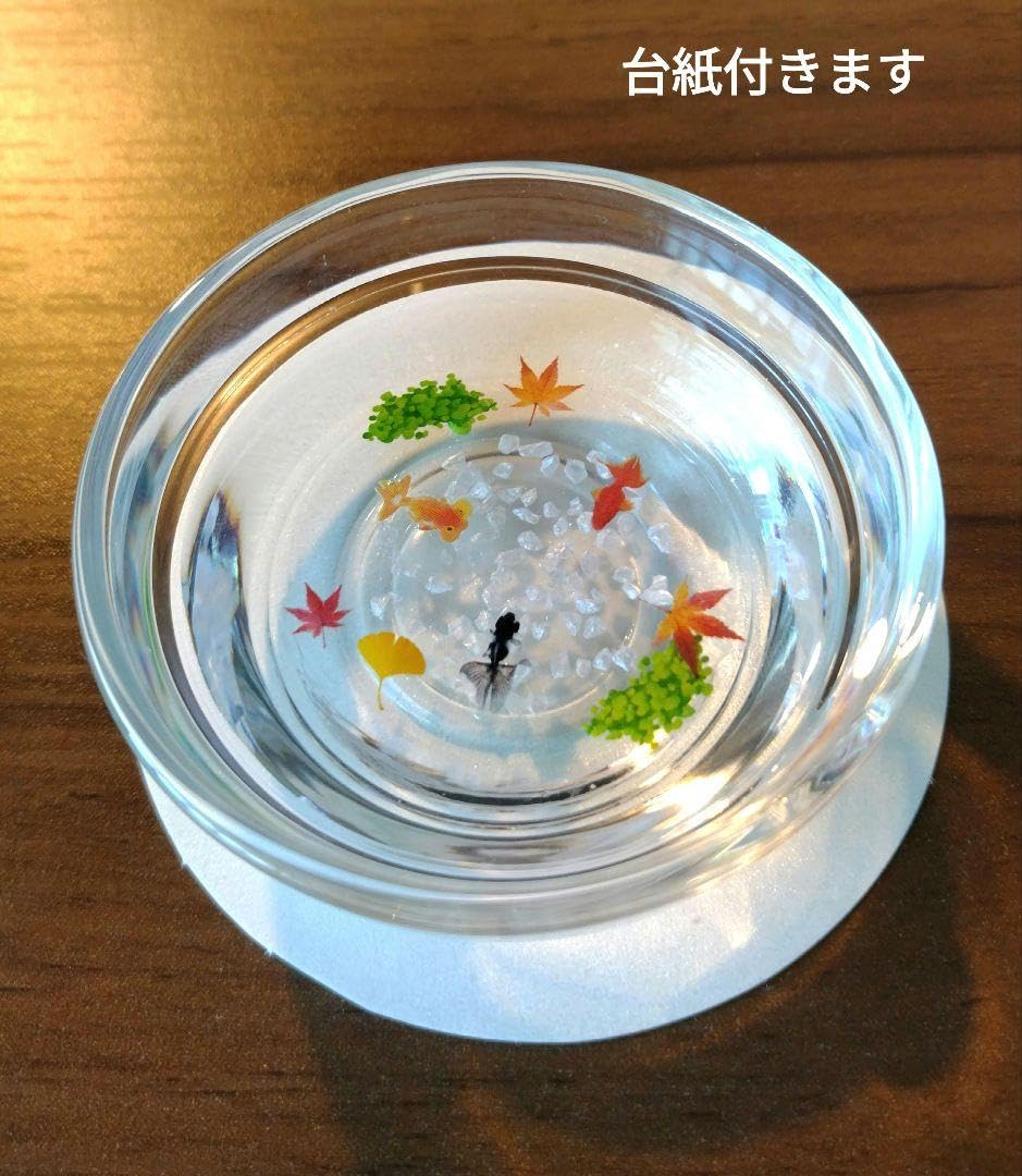 Amazon.co.jp: No.205金魚置物 紅葉と金魚 レジンアート 金魚鉢 金魚