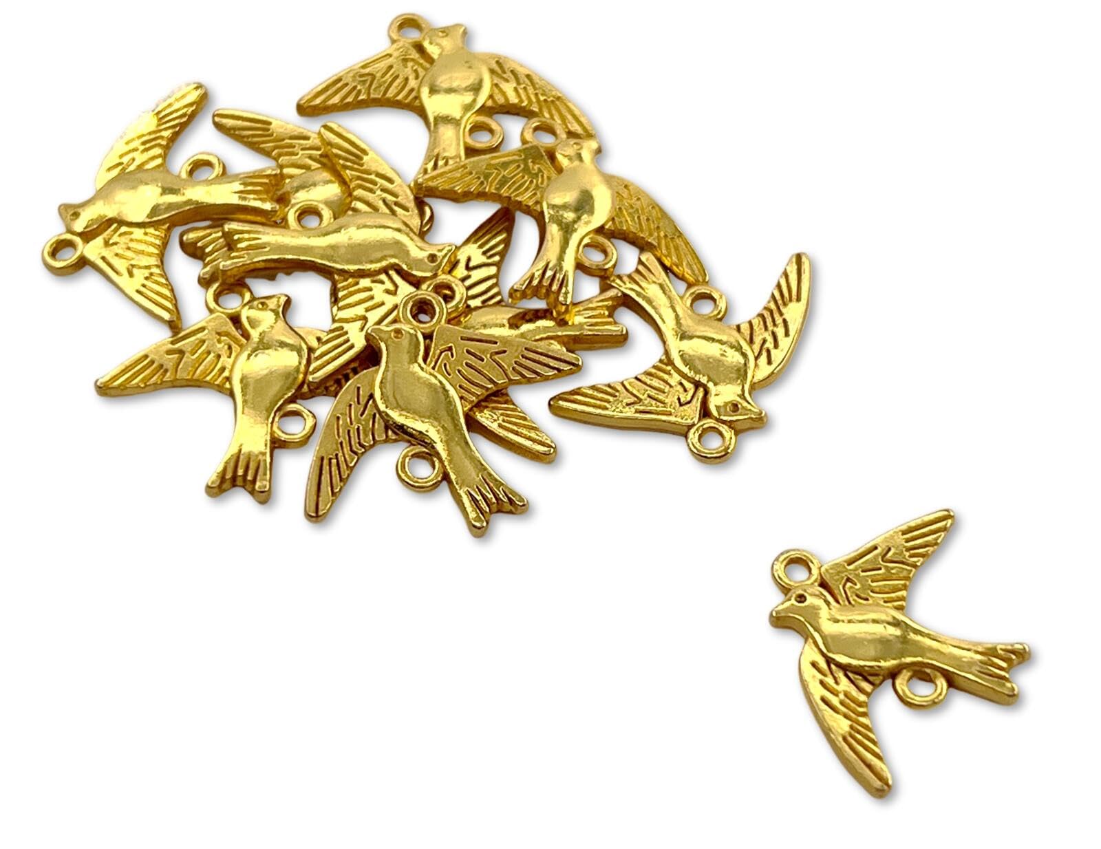 Amazon.co.jp: [ソゾミ株式会社] 金属チャーム トリ A 20個入 幸運 鳥