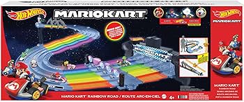 Amazon.com: Hot Wheels Mario Kart Rainbow Road Raceway 8-Foot