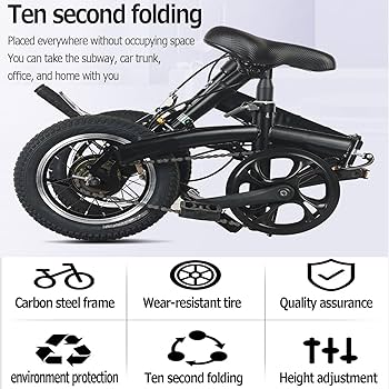 Amazon | 折りたたみ自転車、軽量折りたたみ都市通勤者向け炭素鋼