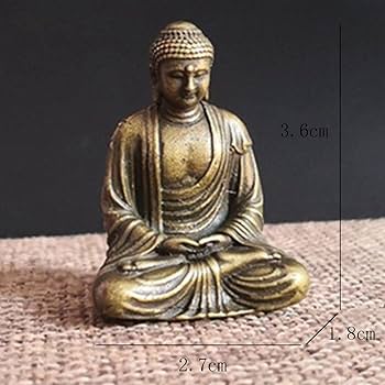 Amazon｜ミニ仏像 釈迦 如来 像 座釈迦如来像 銅製仏像 仏教美術品