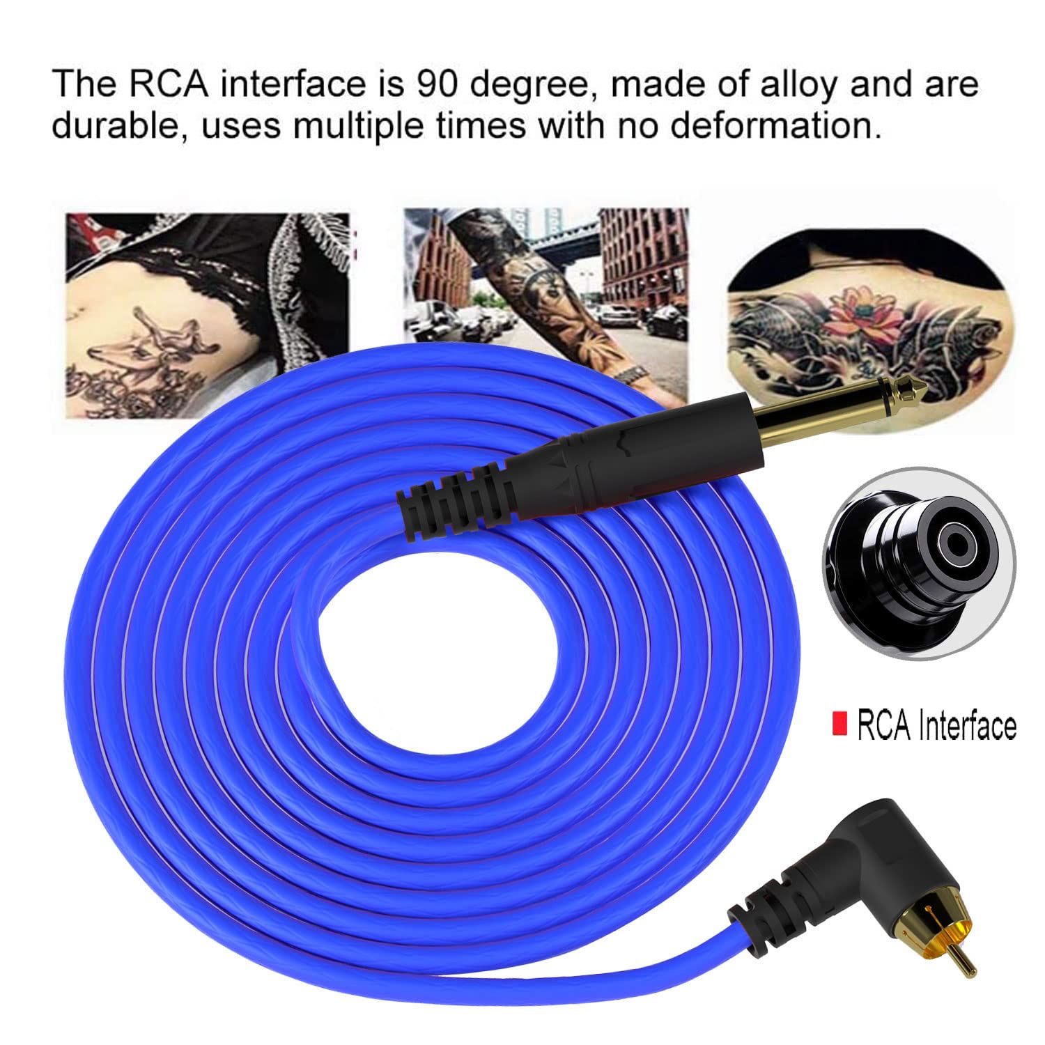 Amazon | タトゥーペン用品用RCAクリップコード 5.9フィート 70インチ