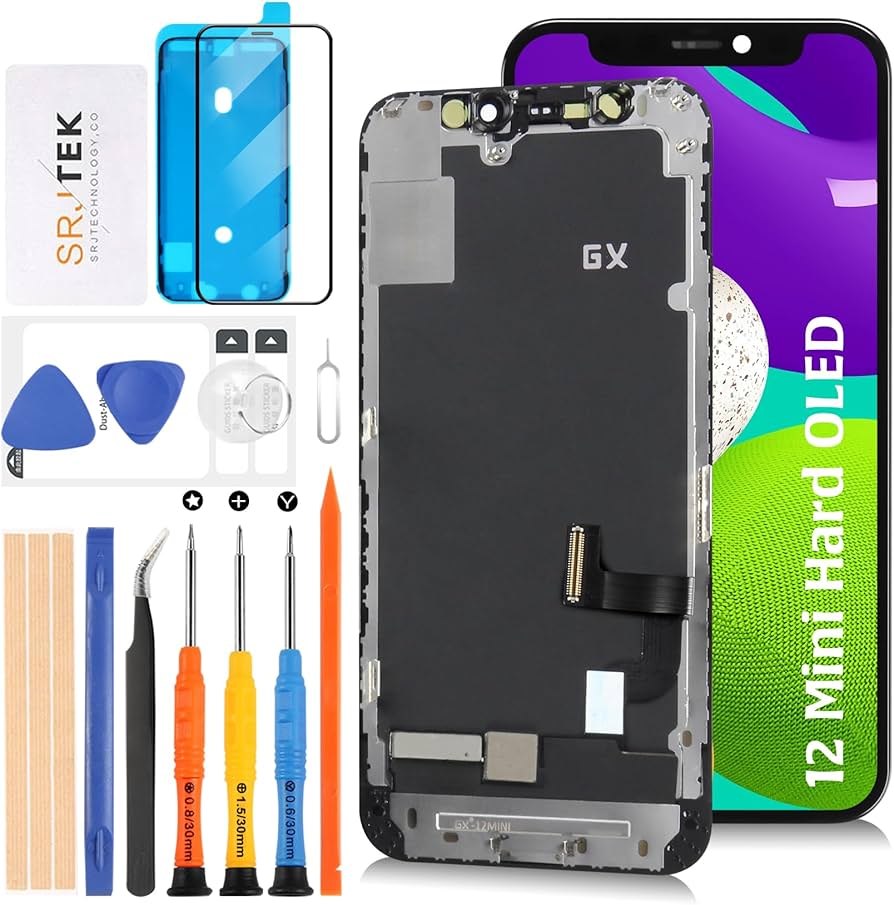 Amazon.co.jp: SRJTEK For iPhone 12 Mini Hard OLED 液晶パネル 画面