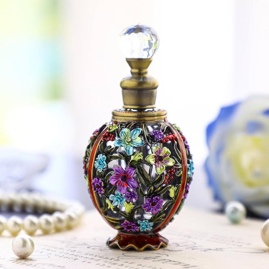Amazon.com: YU FENG Vintage Flower Glass Perfume Bottle Empty