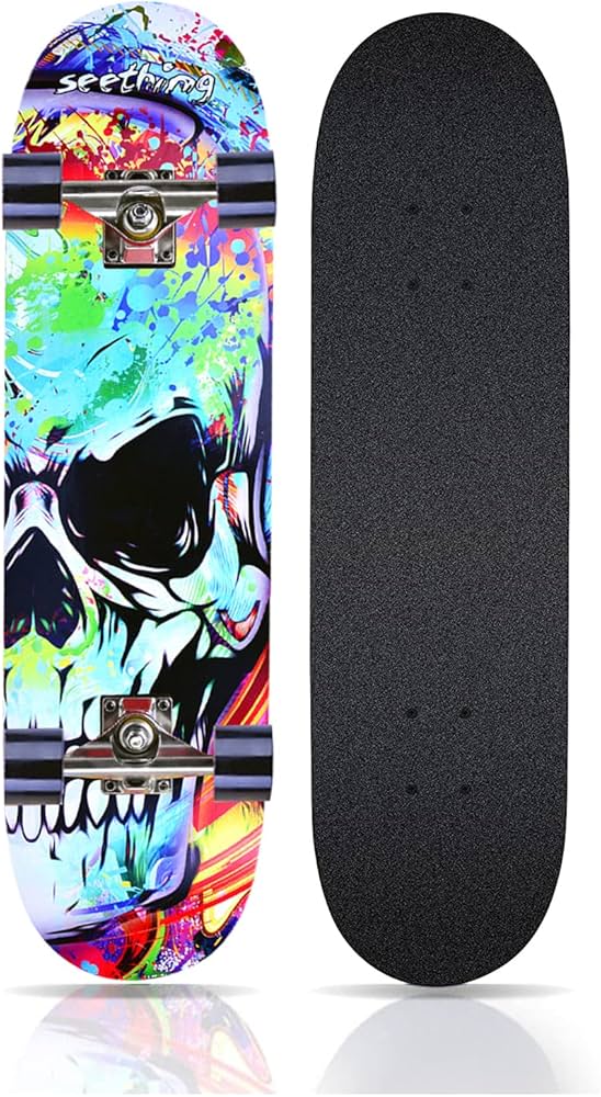 Amazon | スカルスケートボード 初心者 キッズ 男の子 女の子 大人用