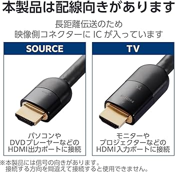Amazon.co.jp: エレコム HDMI ケーブル 20m 長尺 ブラック DH