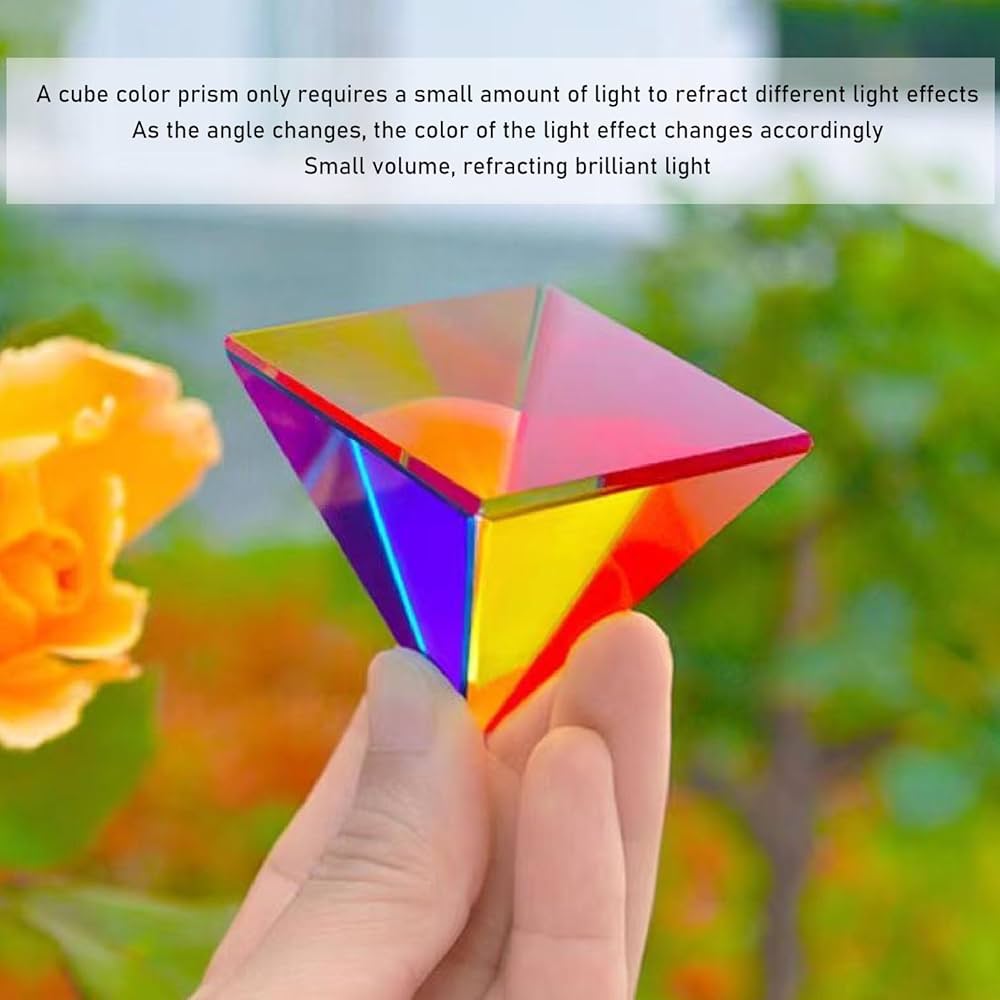 Amazon | ガラスペーパーウェイト、クリスタルピラミッド虹色シェード