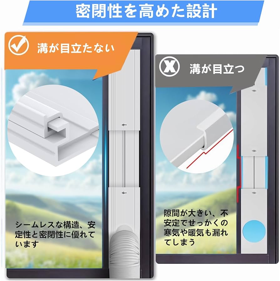 Amazon.co.jp: 窓用ダクトパネル 3枚セット 窓枠高さ43～117cm対応