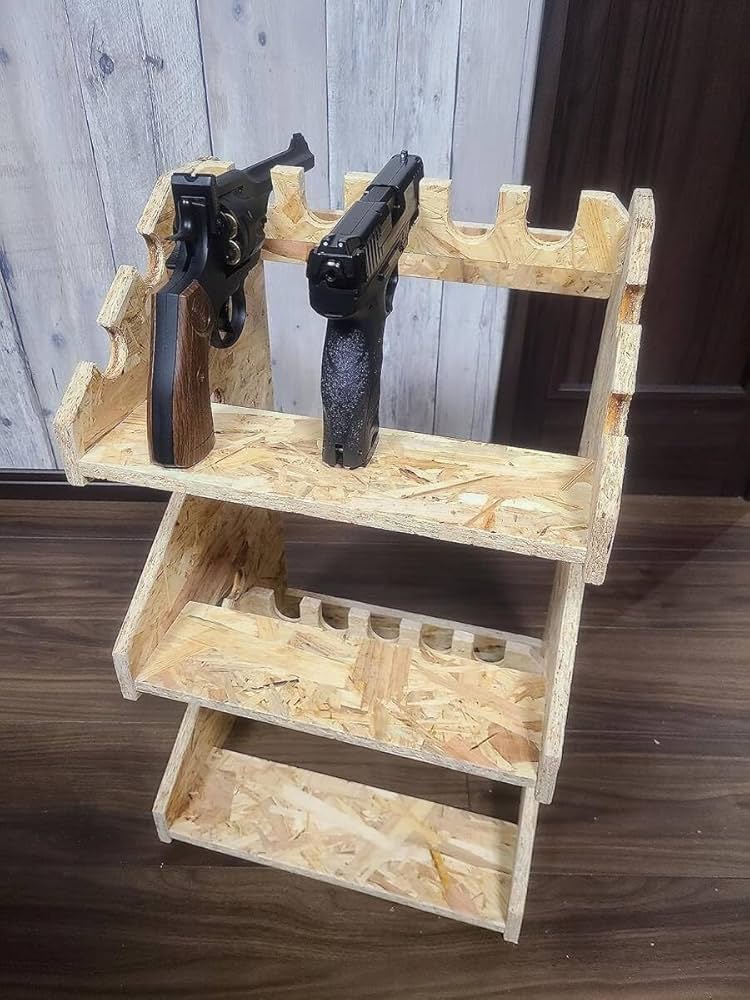 Amazon.co.jp: ガンラック ガンスタンド ハンドガン コンパクト 木製