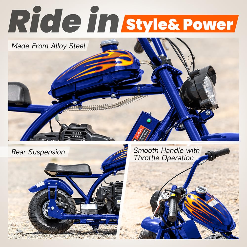 Amazon.com: HOVER HEART Gas Mini Chopper Bike, DB004 Model 49.4 CC