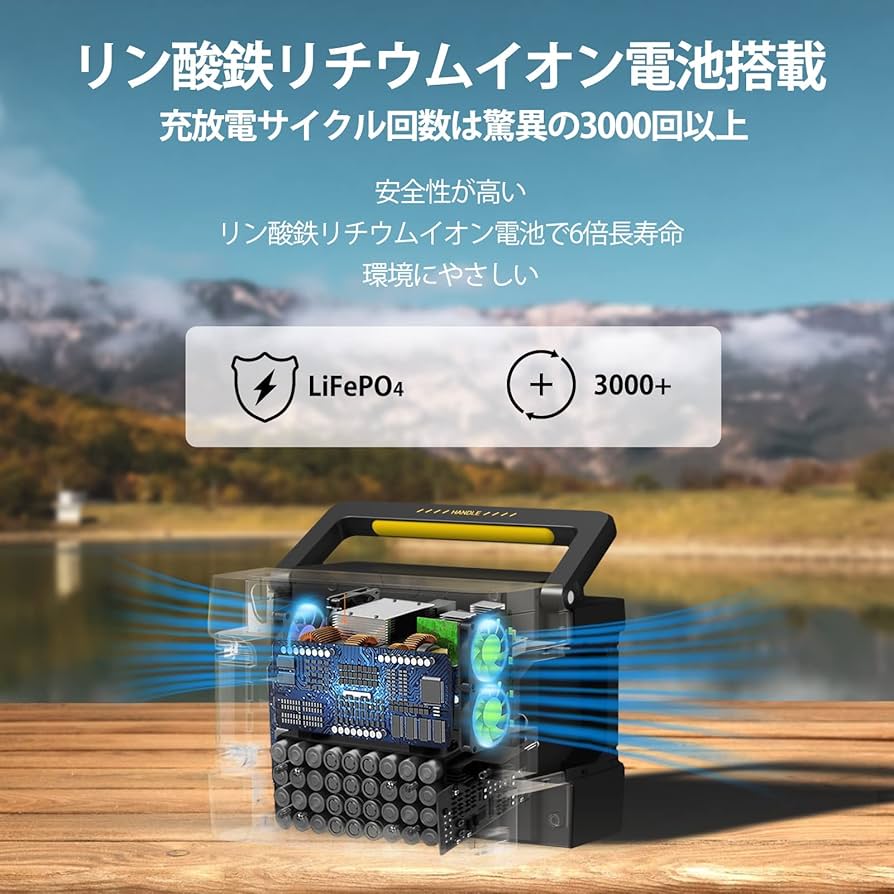 Amazon.co.jp: Evopow ポータブル電源 リン酸鉄リチウム 1531Wh 出力