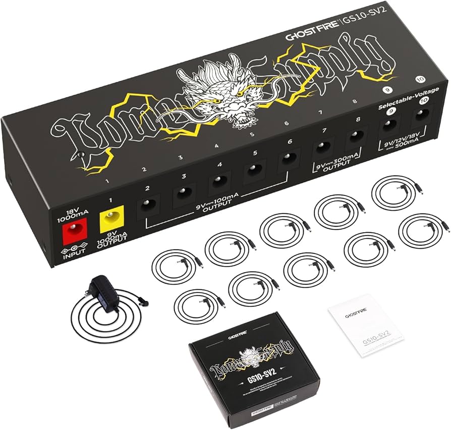 Amazon.co.jp: GHOSTFIRE エフェクター 電源 10チャンネル パワー