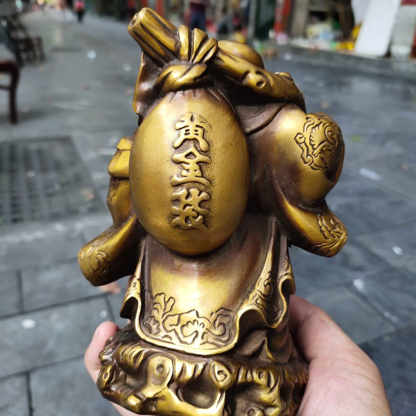 Amazon｜ミニ 仏像 七福神 置物 布袋 布袋様 風水 銅 (真鍮製) 高さ約