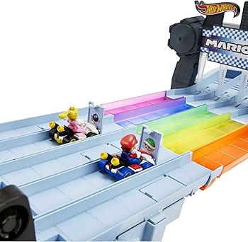 Amazon.com: Hot Wheels Mario Kart Rainbow Road Raceway 8-Foot