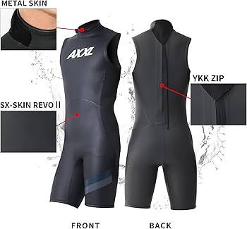Amazon | AXXL トライアスロン ショートジョン ウェットスーツ スキン