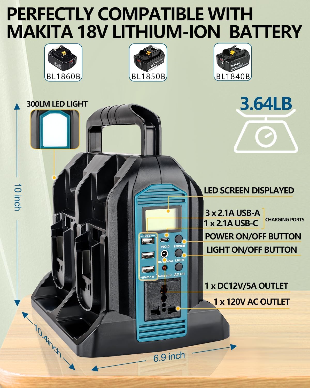 Amazon.co.jp: Hipoke マキタ18Vバッテリー対応350Wパワーインバーター