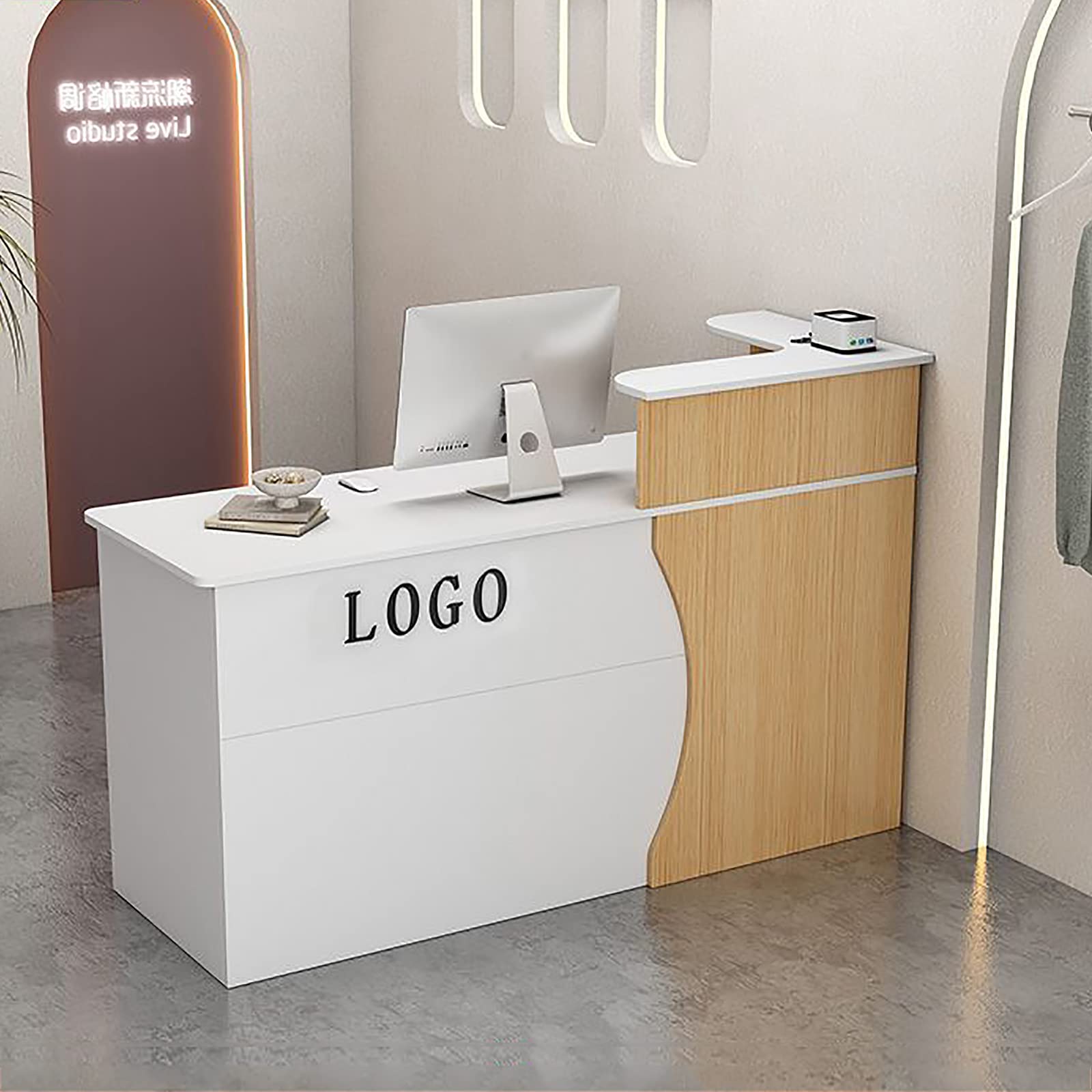 直接取引 木製カウンター 長方形 ナチュラル レジカウンター 【公式通販】