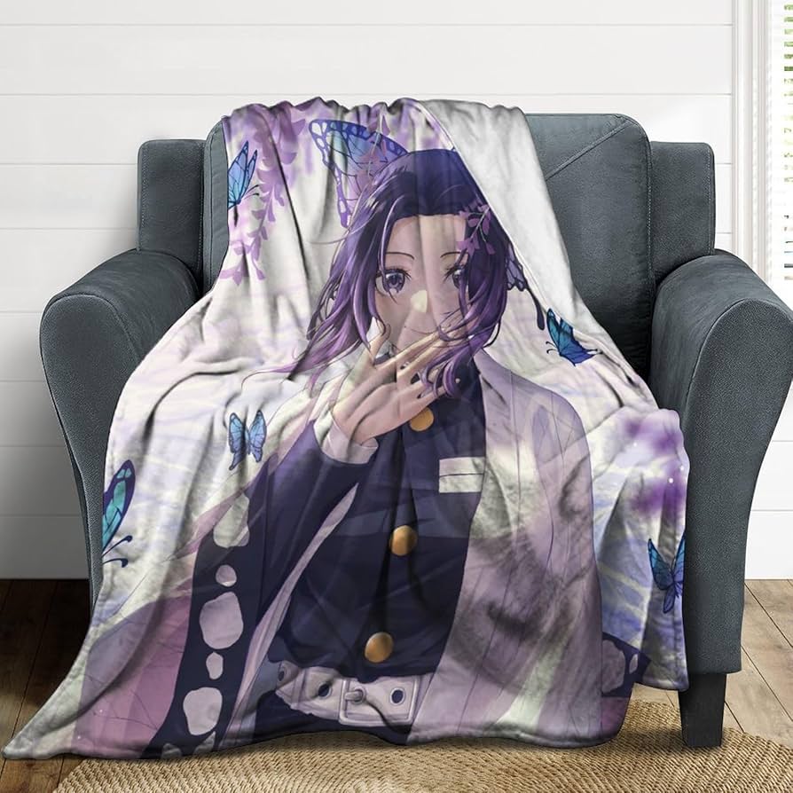 Amazon｜毛布 鬼滅の刃 虫柱 胡蝶 しのぶ ブランケット ひざ掛け 掛け