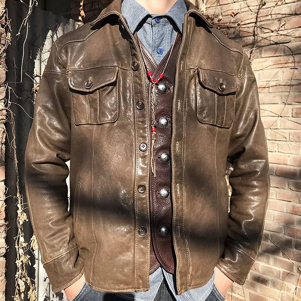 Amazon | [Tuklye] 山羊革 メンズ 1.1mm ゴートスキンヴィンテージ