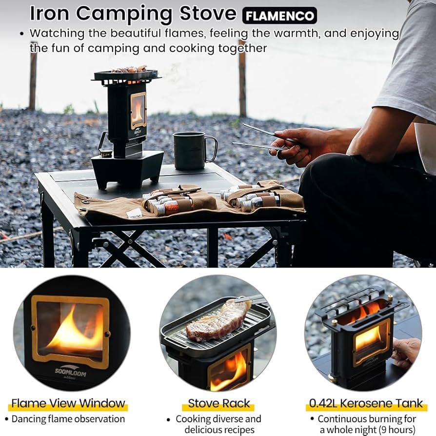 Amazon.com: Soomloom Iron Camping Stove FLAMENCO Paraffin Oil Lamp
