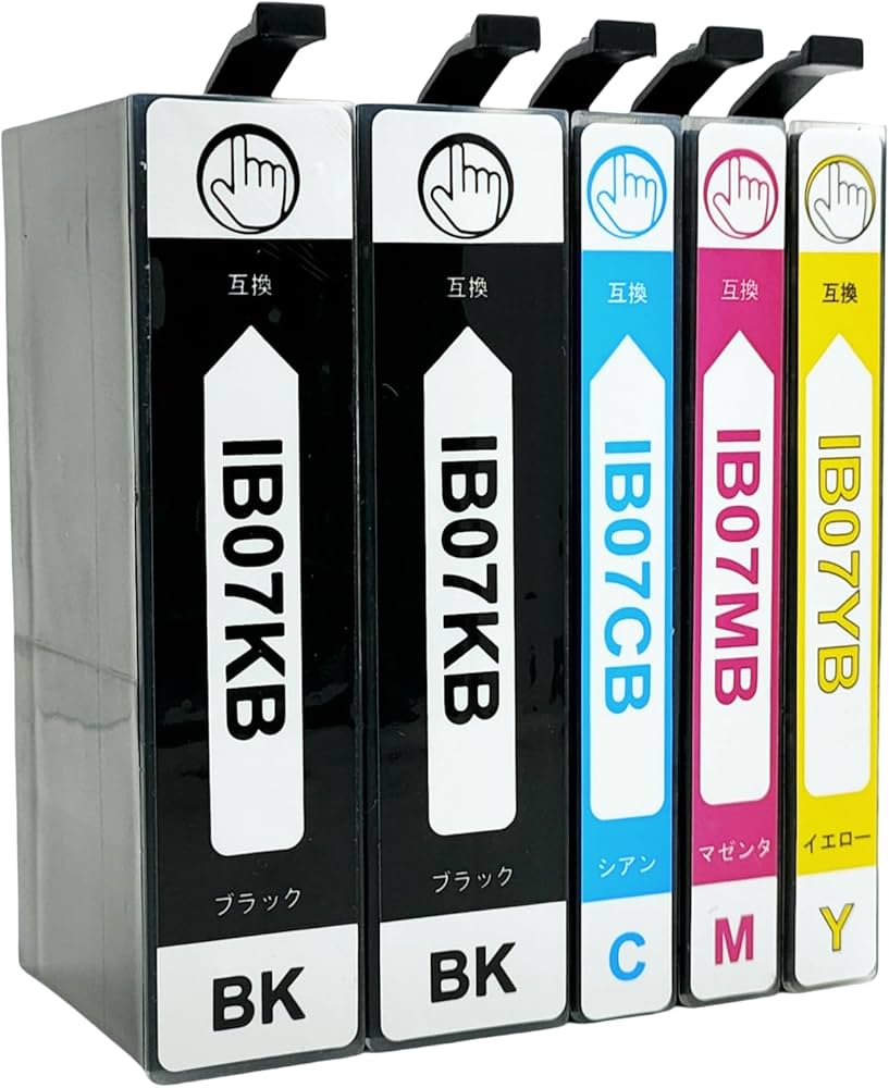 Amazon.co.jp: IB07CL4B＋IB07KB 4色5本セット (KB*2/CB/MB/YB) EPSON
