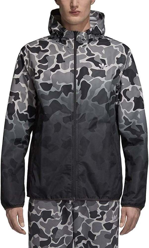 adidas Originals Men's Camo Dipped Windbreaker, multi, S at Amazon